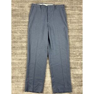 Vintage Sears Sportswear Pants Mens 36x34 Blue Polyester‎ PERMA-PREST Flexslax